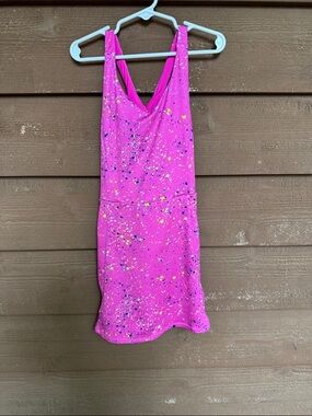 all in motion Hot Pink Paint-Splatter Tank Dress with Shorts under size 6/7